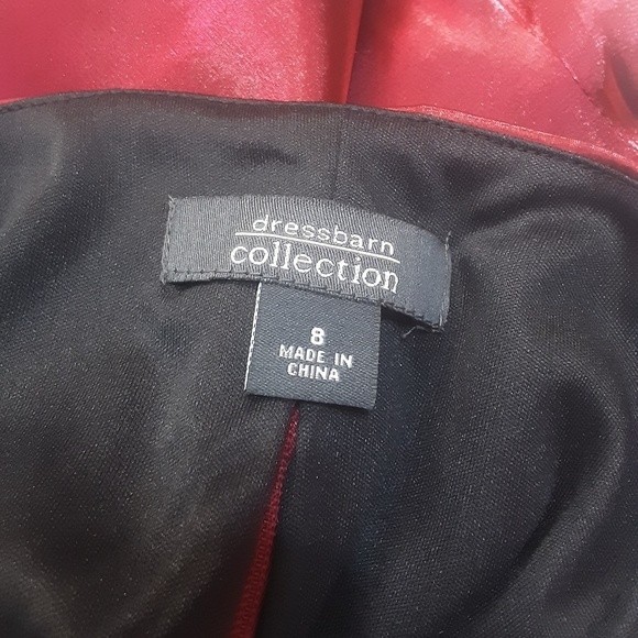 Dressbarn Collection Magenta Red Satin Formal Suit-Blouse & Blazer Set Size 8 - Picture 10 of 11